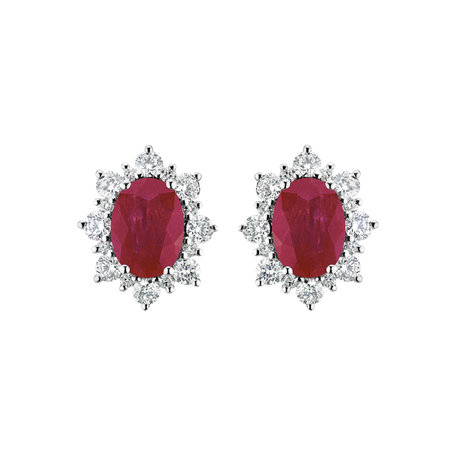 Diamond earrings with Ruby Mary Magdalene