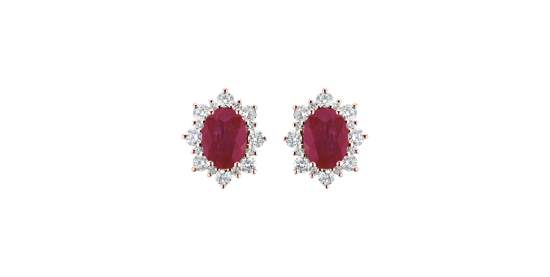 Diamond earrings with Ruby Mary Magdalene