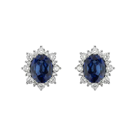 Diamond earrings with Sapphire Mary Magdalene