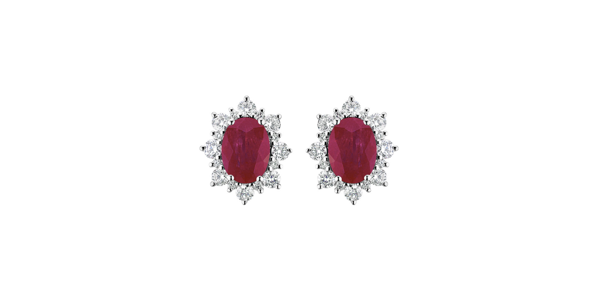 Diamond earrings with Ruby Princess