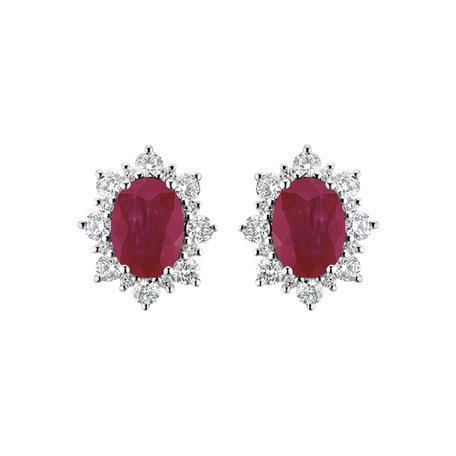 Diamond earrings with Ruby Princess