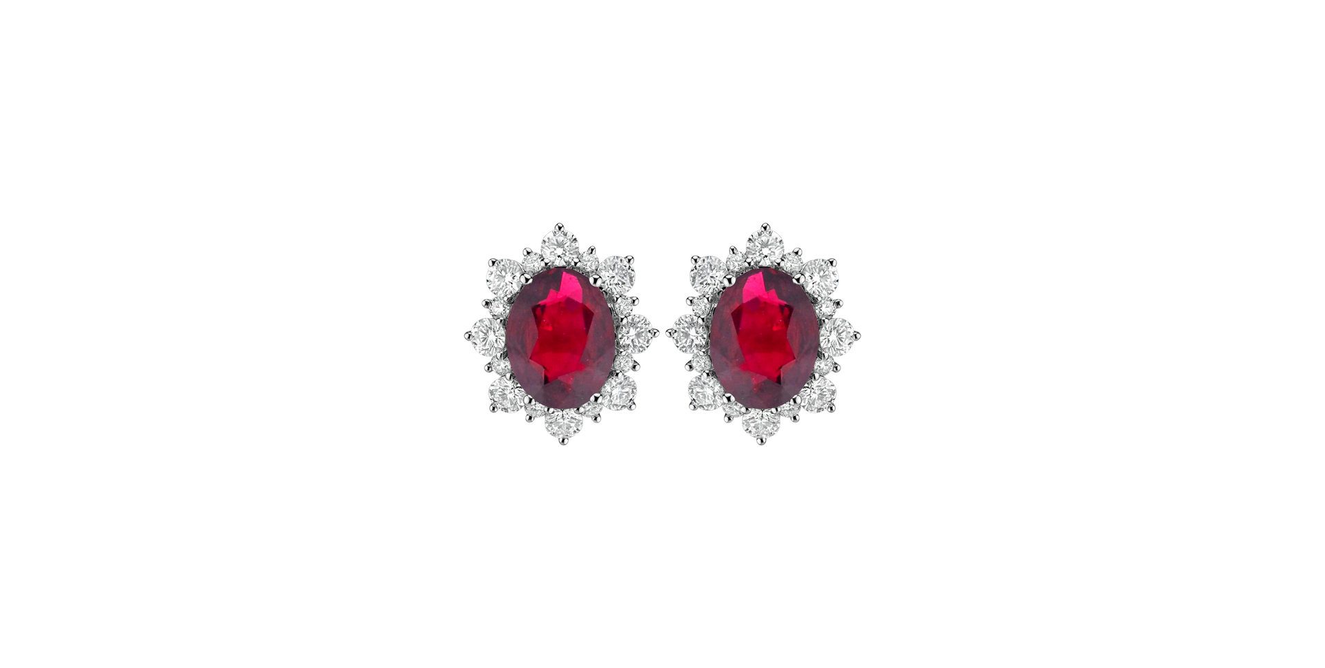Diamond earrings with Ruby Princess