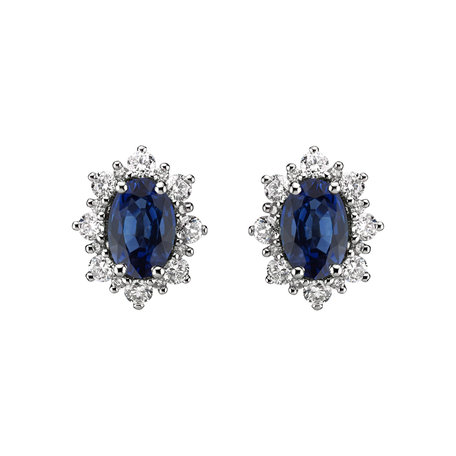 Diamond earrings with Sapphire Princess