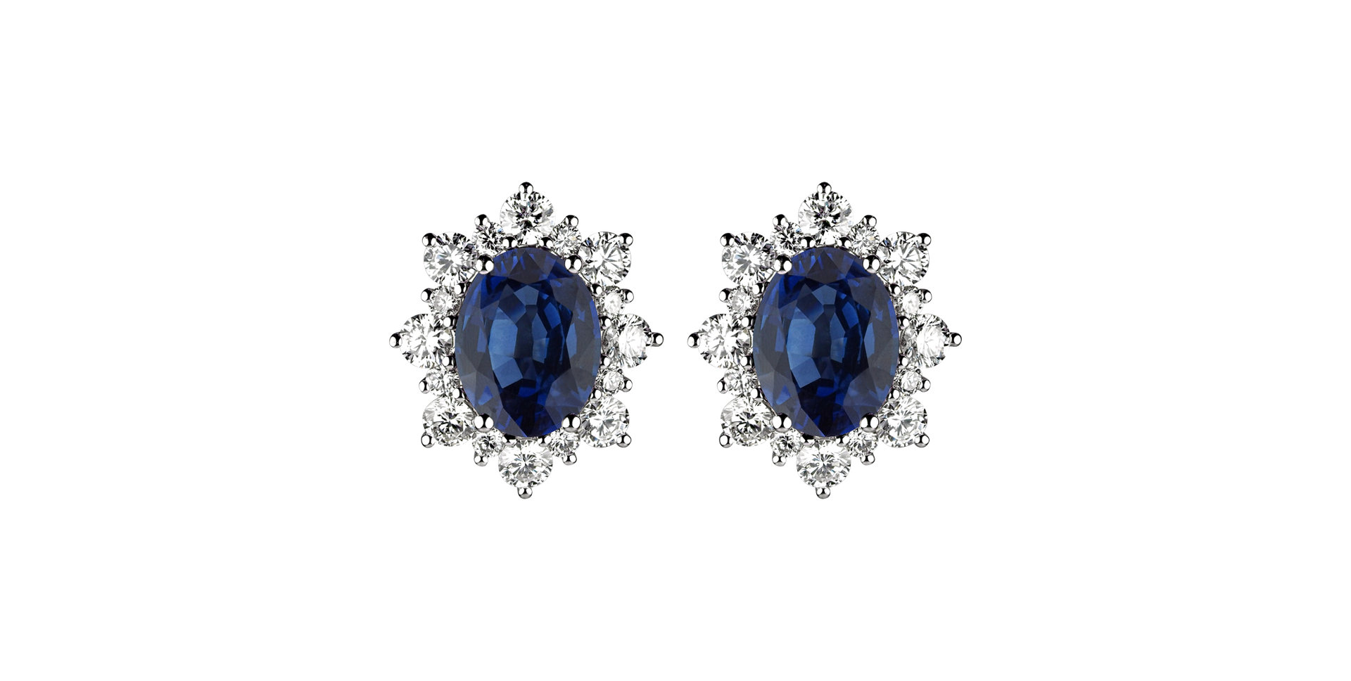 Diamond earrings with Sapphire Princess