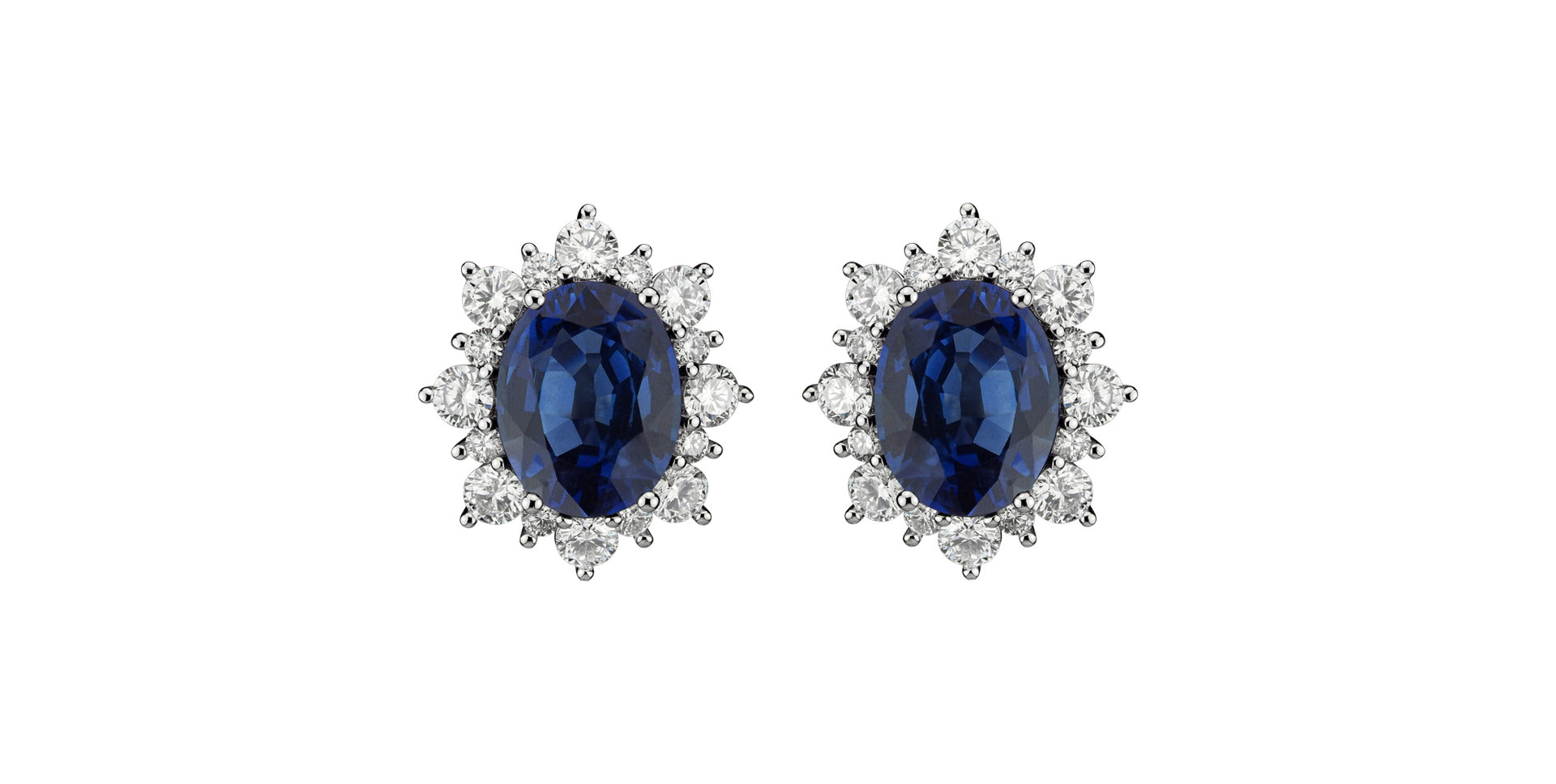 Diamond earrings with Sapphire Princess