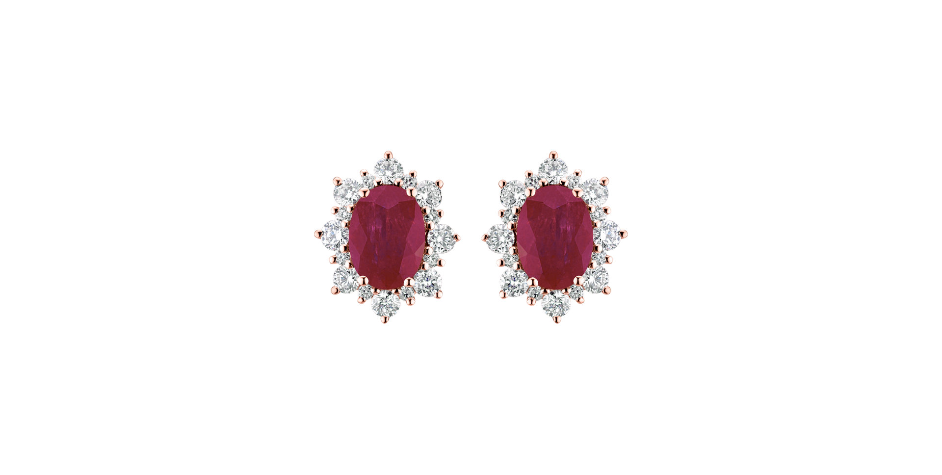 Diamond earrings with Ruby Princess