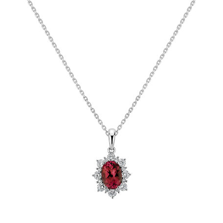 Diamond pendant with Ruby Royal Aurora