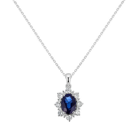 Diamond pendant with Sapphire Royal Aurora