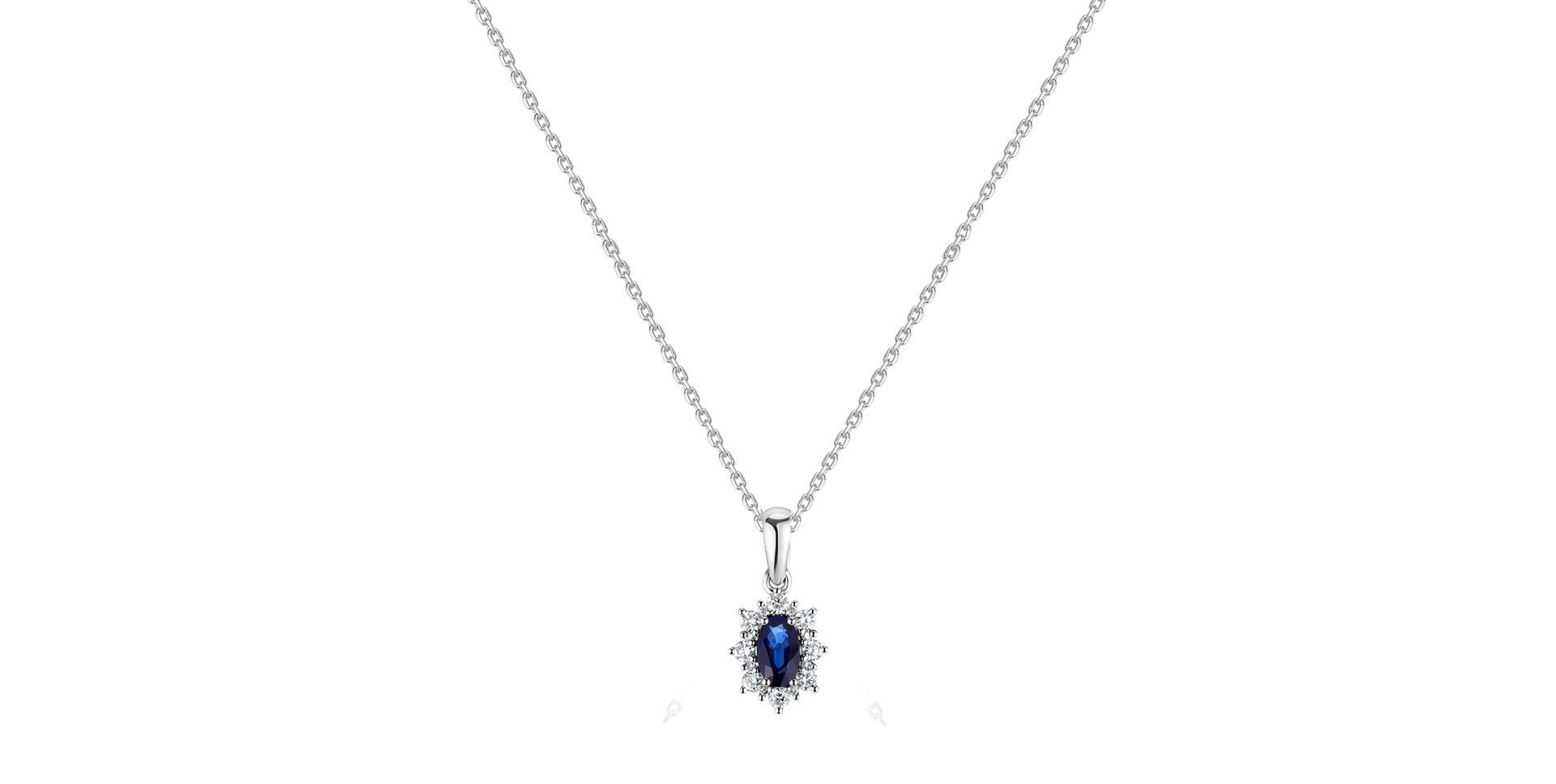 Diamond pendant with Sapphire Princess