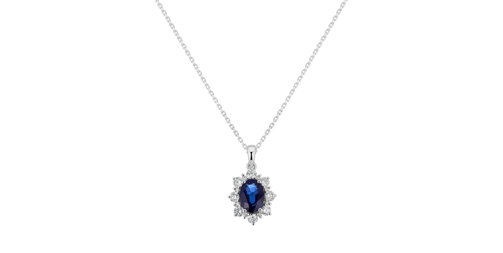 Diamond pendant with Sapphire Princess