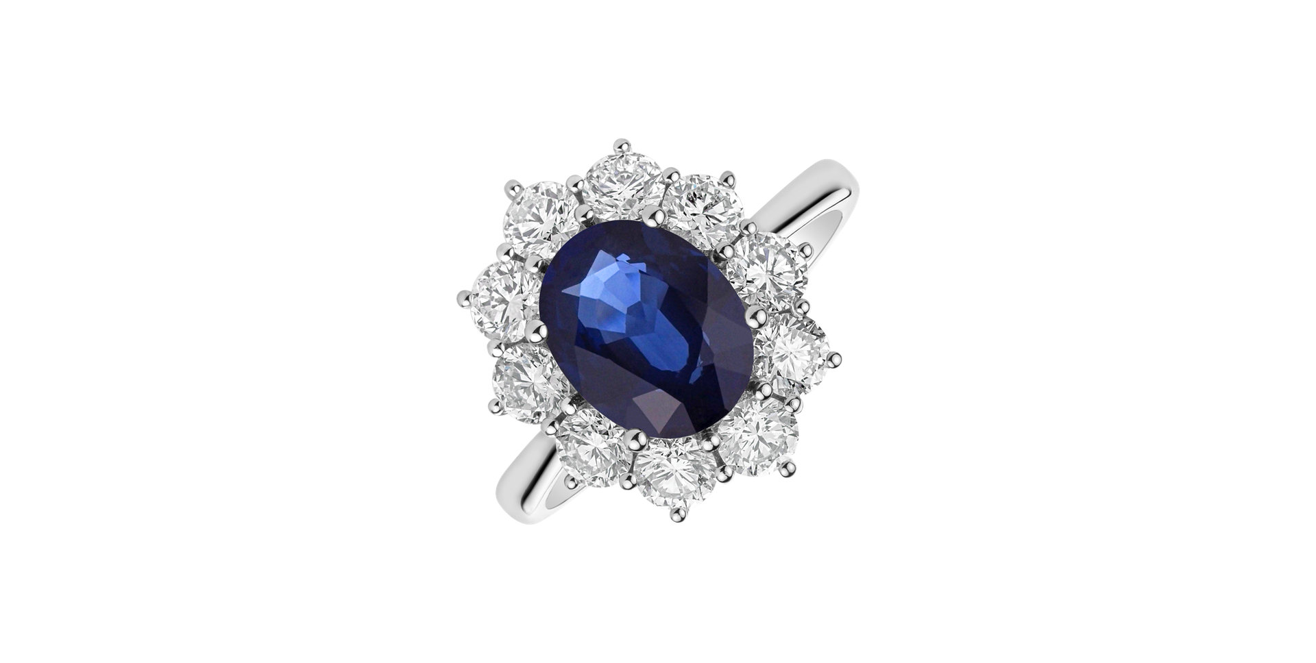 Diamond ring with Sapphire Princess Joy