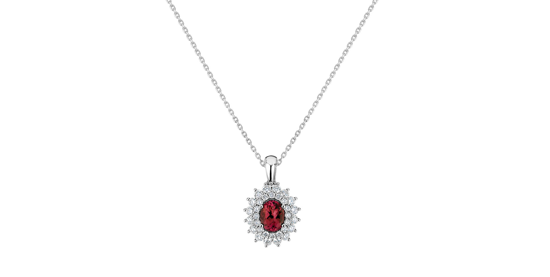 Diamond pendant with Ruby Princess Hope
