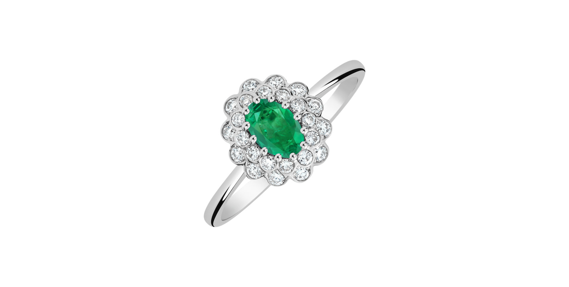 Diamond ring with Emerald Fairy Goddess