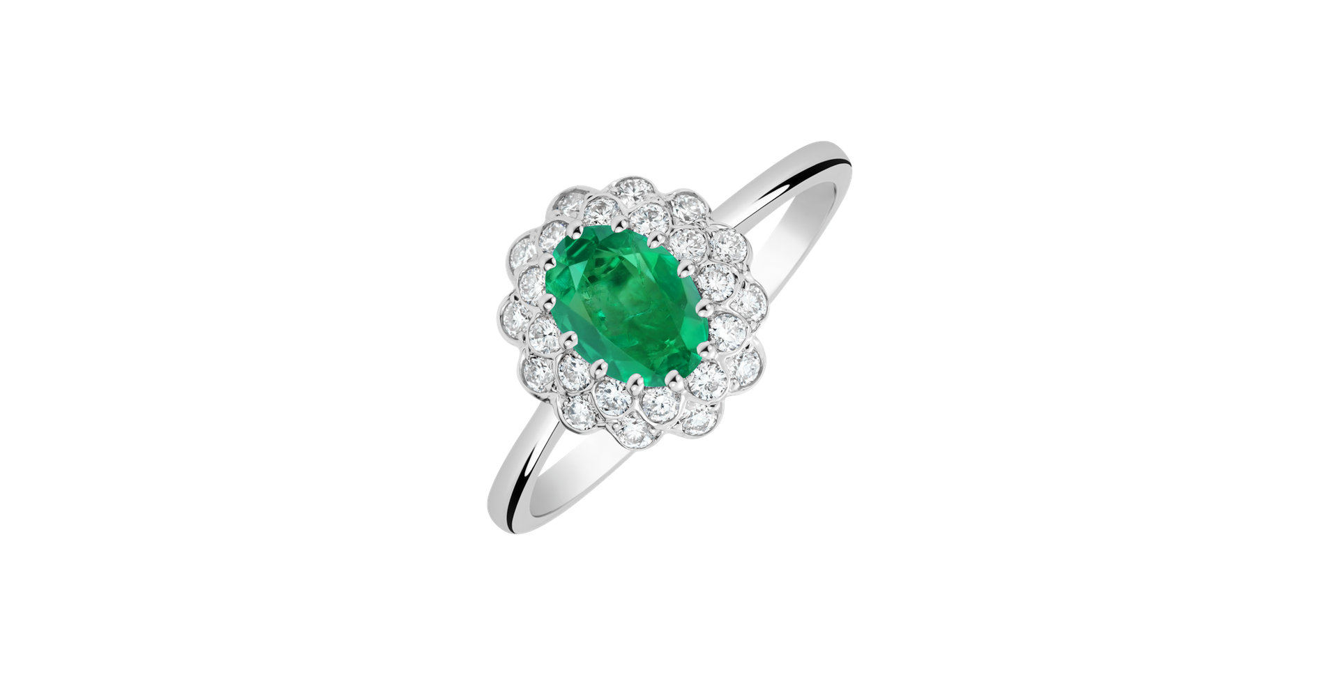 Diamond ring with Emerald Fairy Goddess
