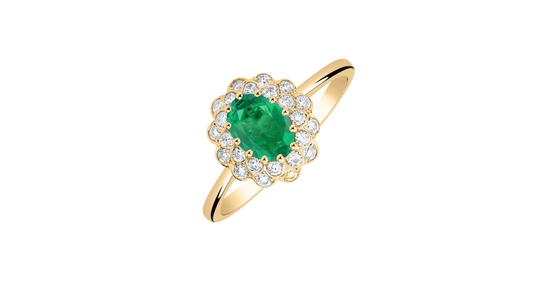 Diamond ring with Emerald Fairy Goddess