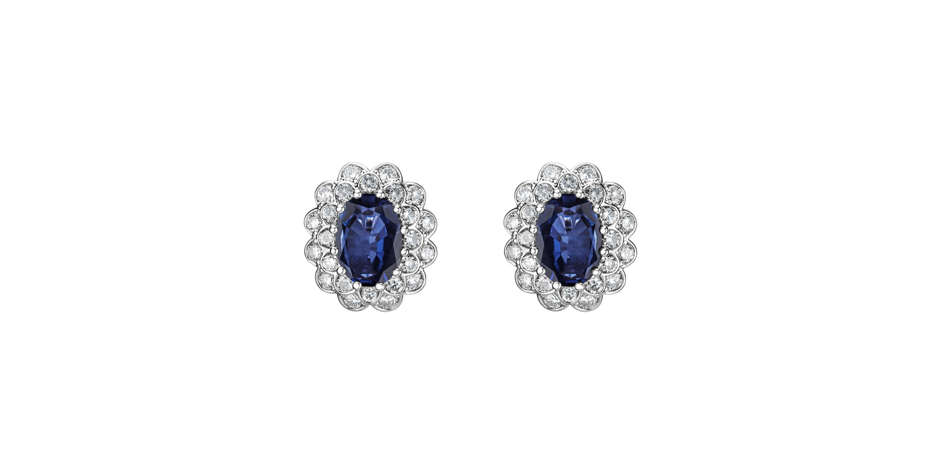 Diamond earrings with Sapphire Fairy Goddess