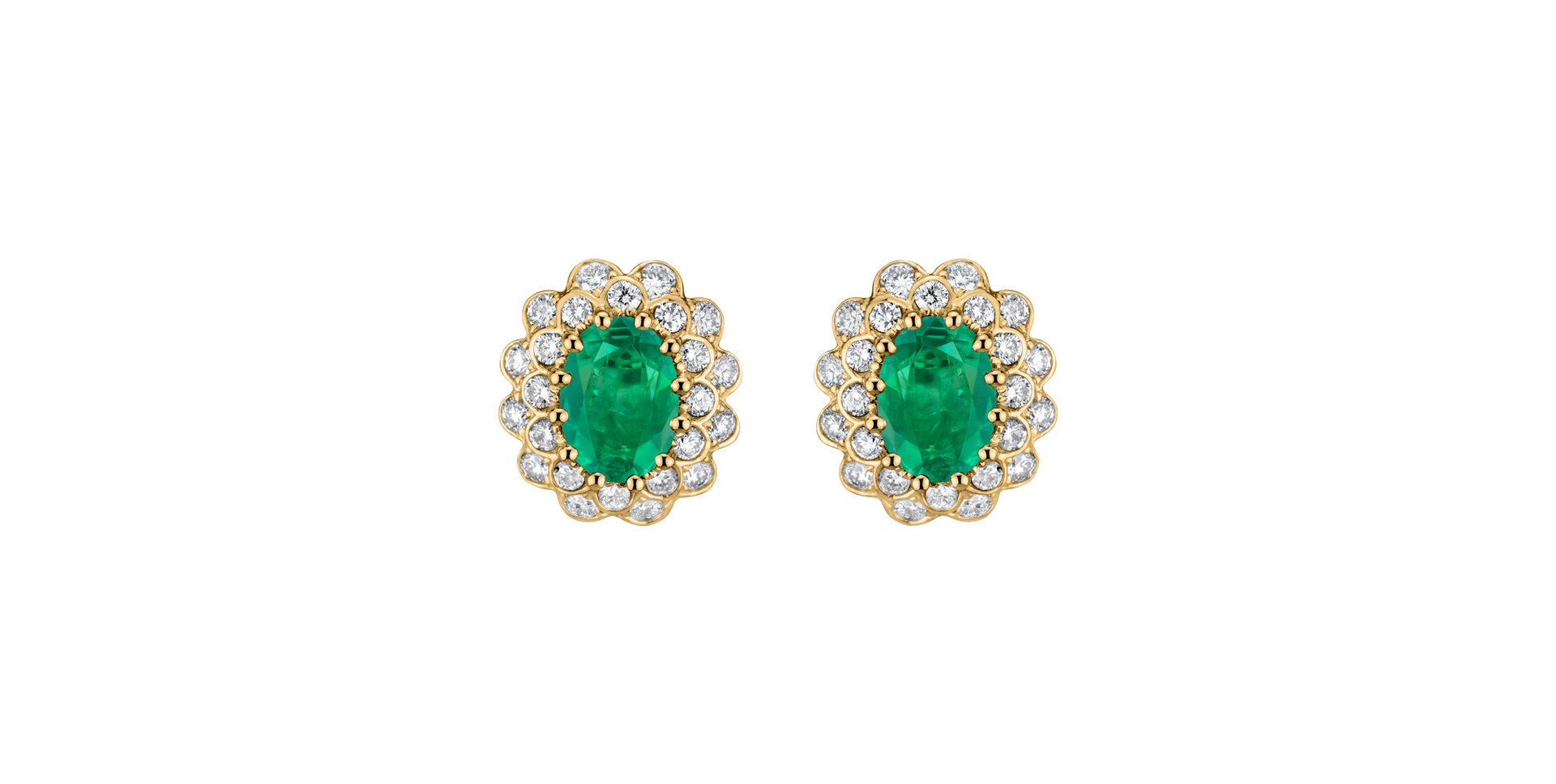 Diamond earrings with Emerald Fairy Goddess