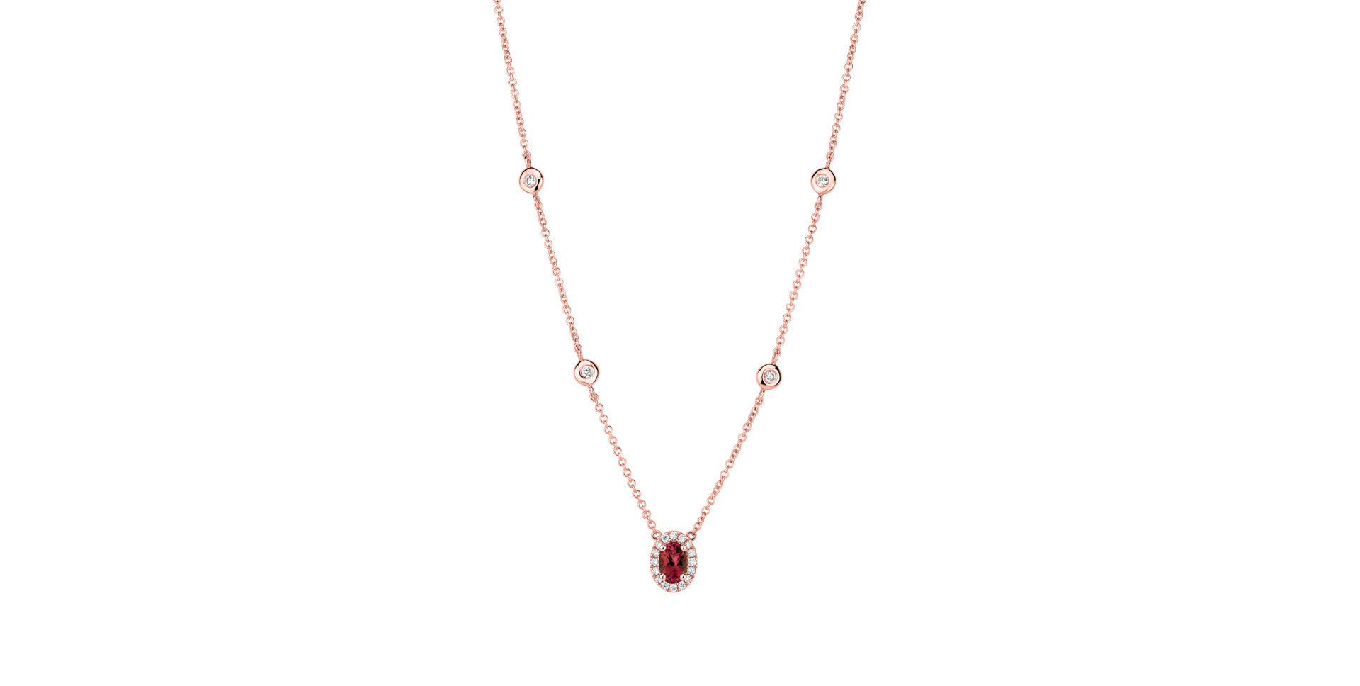 Diamond necklace with Ruby Ocean Aura