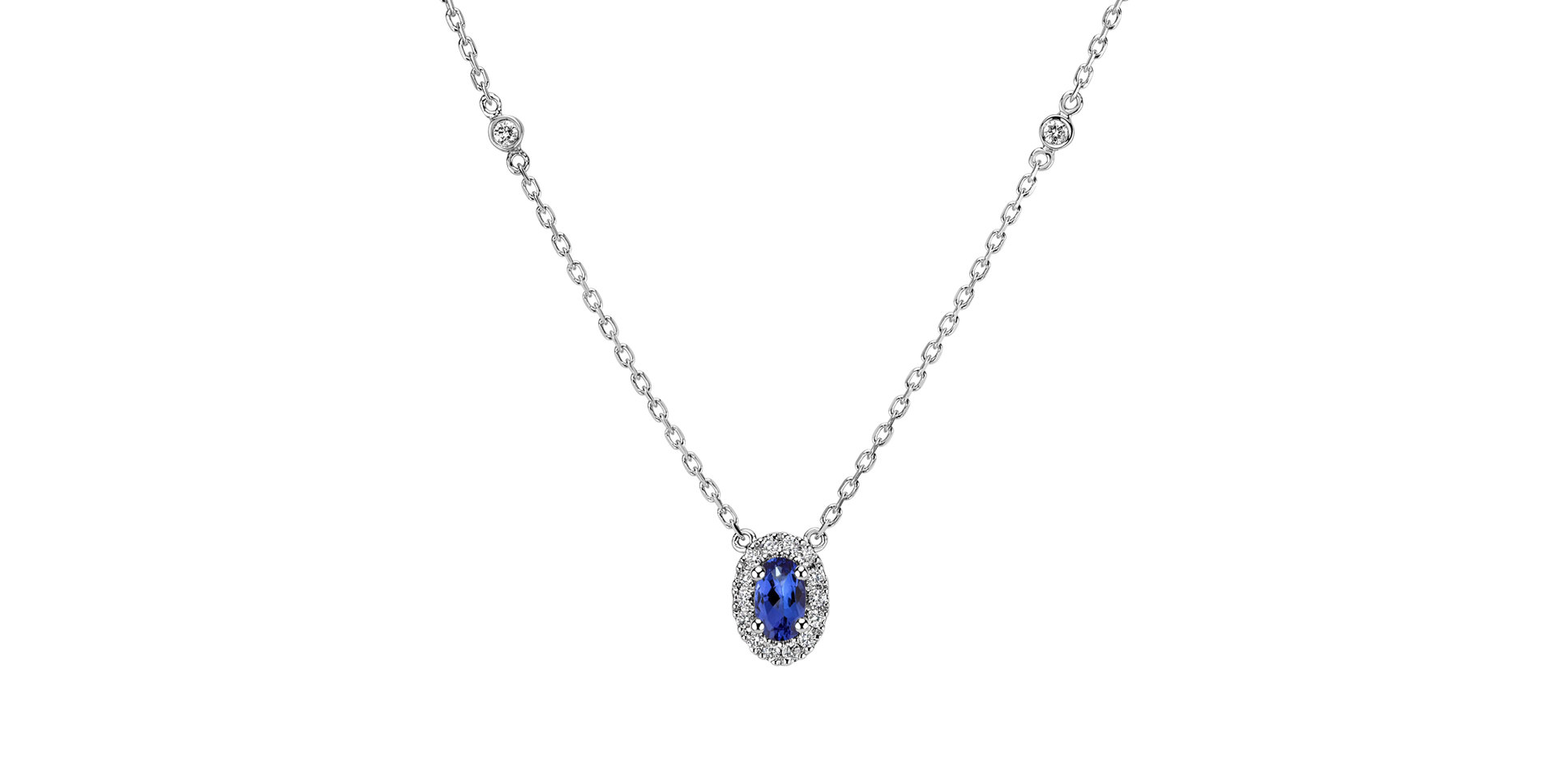 Diamond necklace with Tanzanite Space Gem
