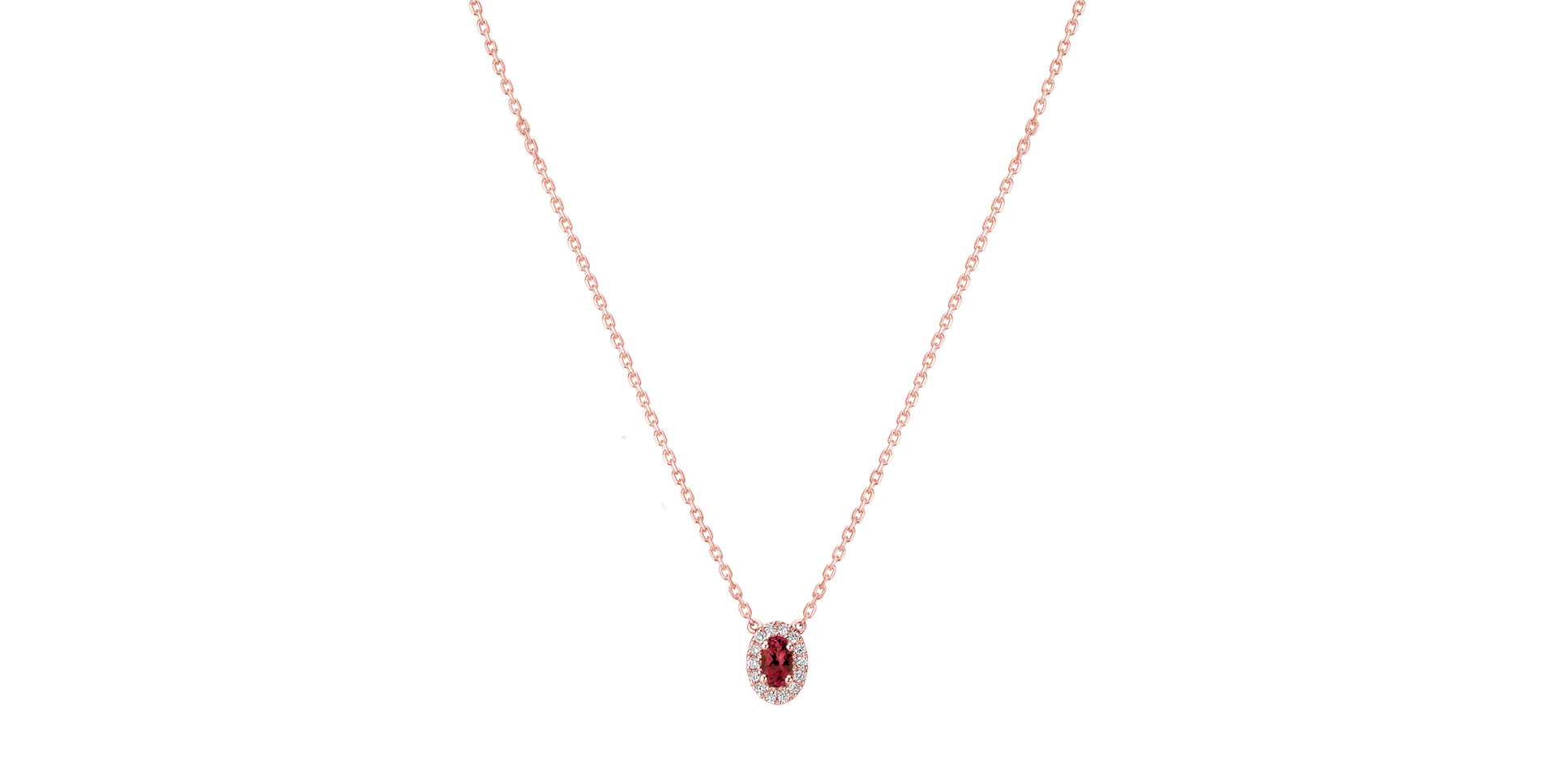 Diamond necklace with Ruby Space Gem