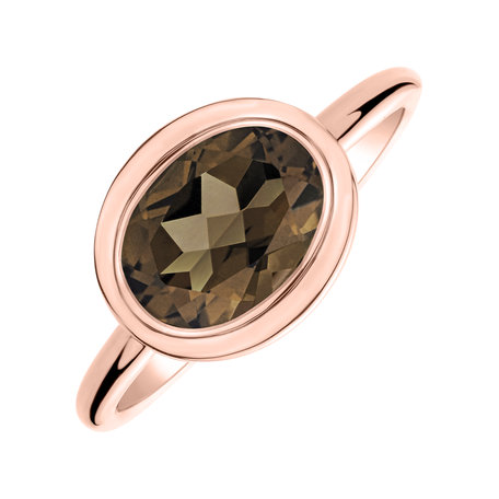 Ring with Smoky Quartz Bonbon