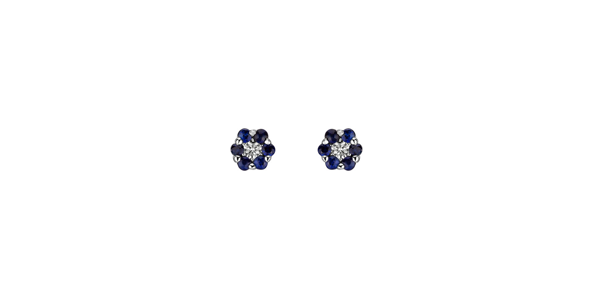 Diamond earrings with Sapphire Shiny Constellation