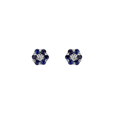 Diamond earrings with Sapphire Shiny Constellation