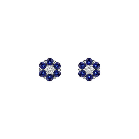 Diamond earrings with Sapphire Shiny Constellation
