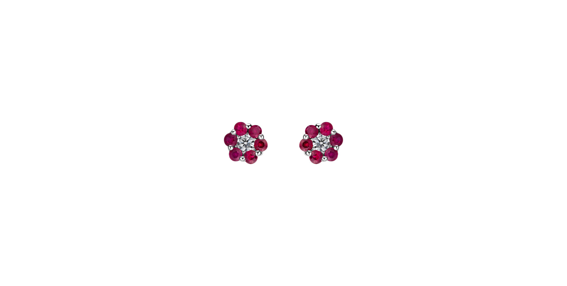 Diamond earrings with Ruby Shiny Constellation