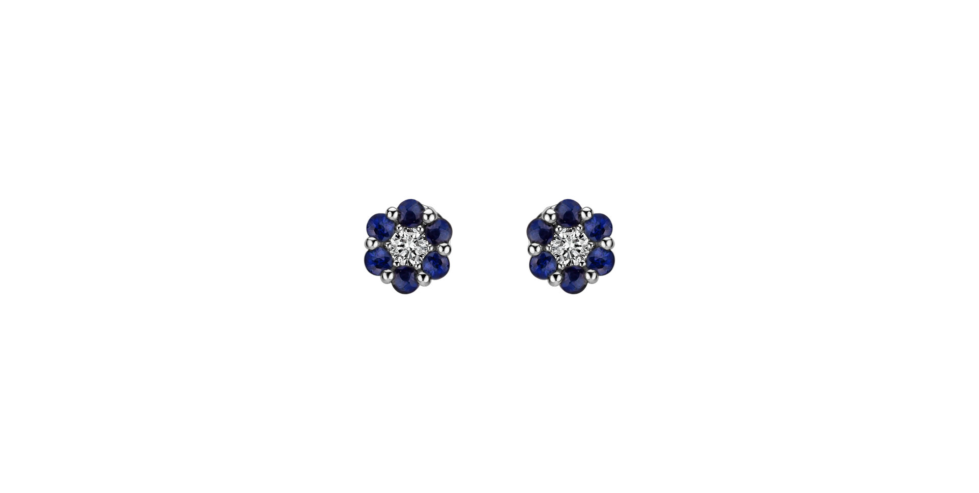 Diamond earrings with Sapphire Shiny Constellation