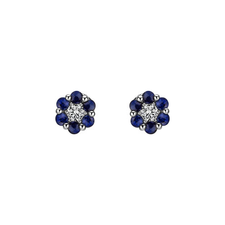 Diamond earrings with Sapphire Shiny Constellation
