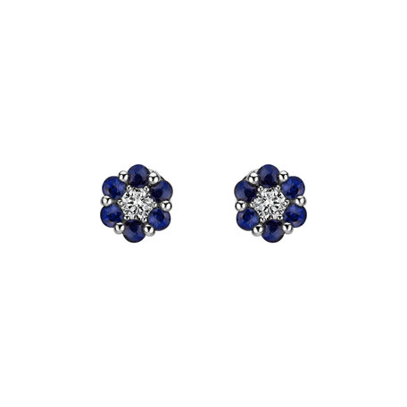 Diamond earrings with Sapphire Shiny Constellation