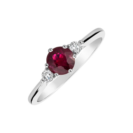 Diamond ring with Ruby Midnight Serenity