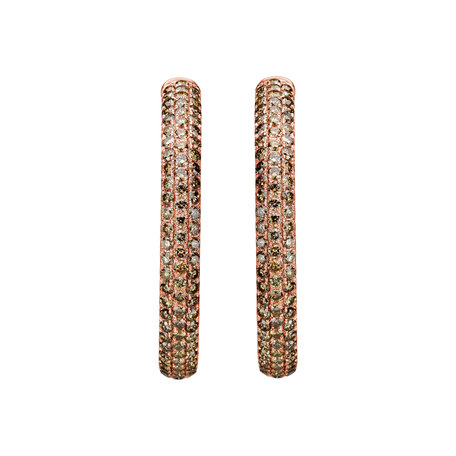 Earrings with brown diamonds Eclipse