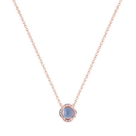 Diamond necklace with Chalcedony Genevieve