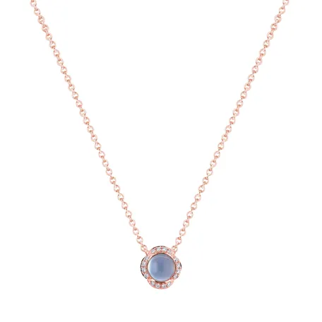 Diamond necklace with Chalcedony Genevieve
