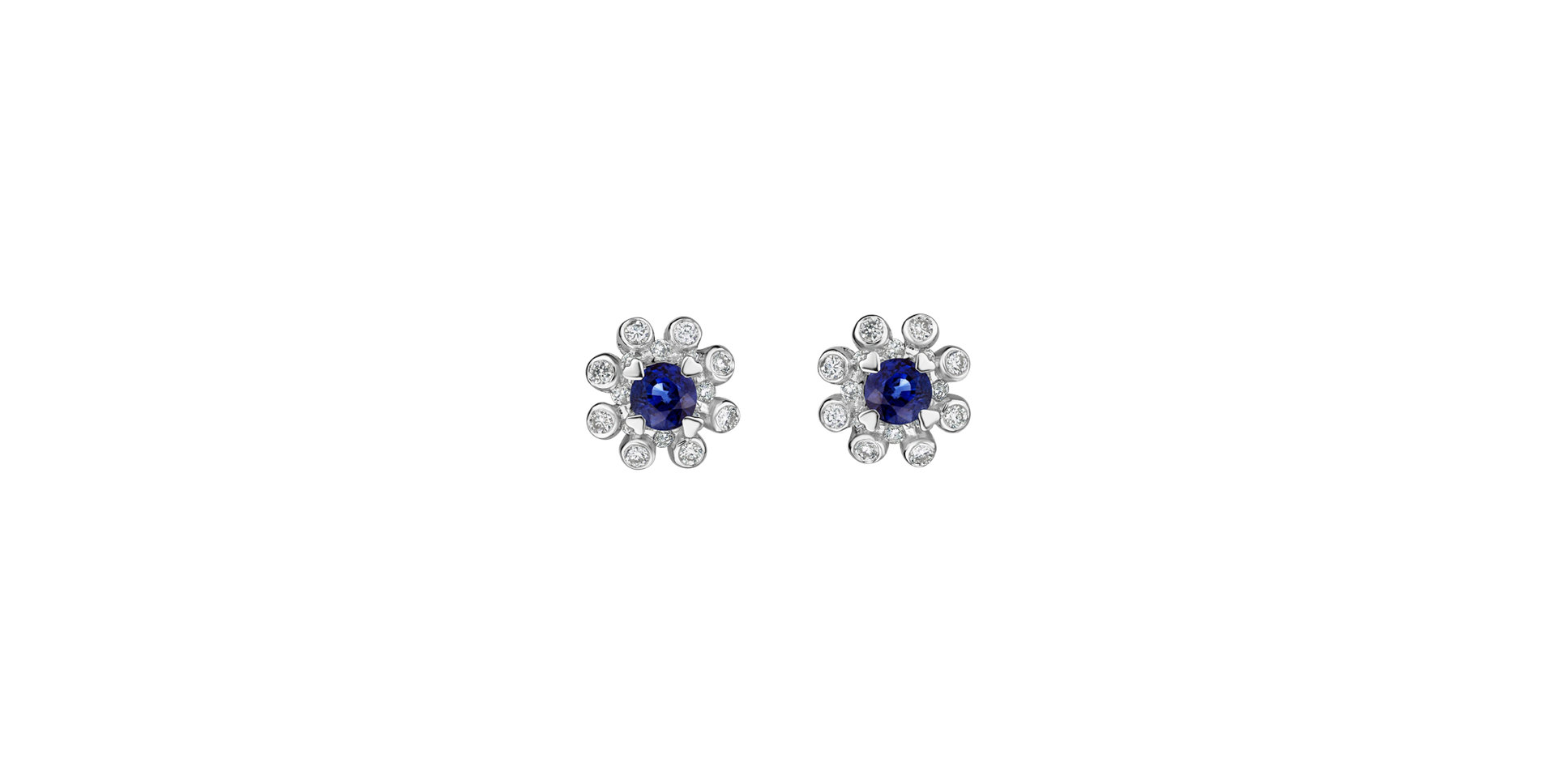 Diamond earrings with Sapphire Night Sky