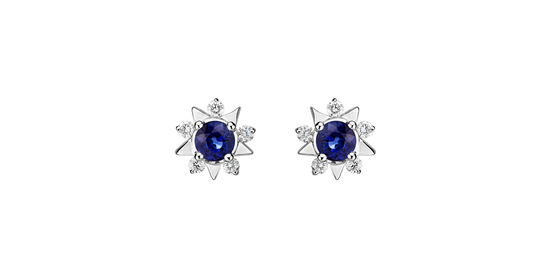 Diamond earrings with Sapphire Frozen Stars