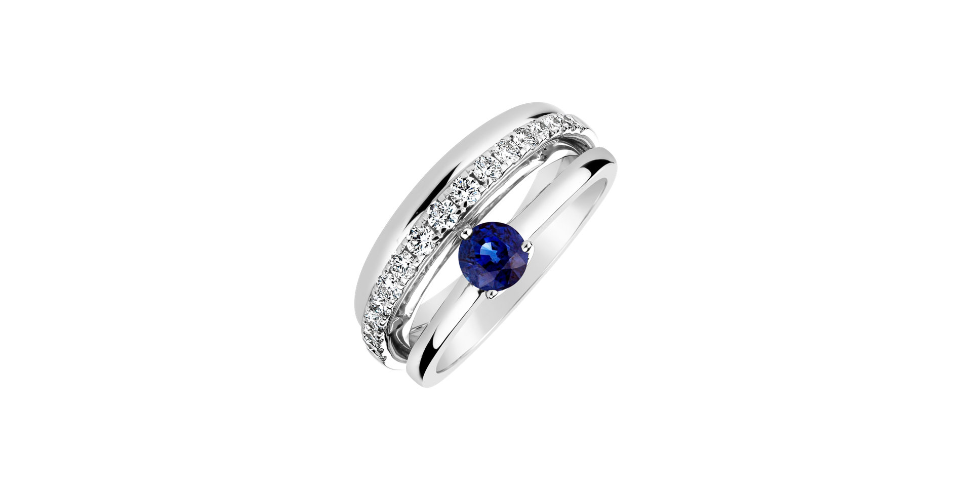 Diamond ring with Sapphire Anaviel