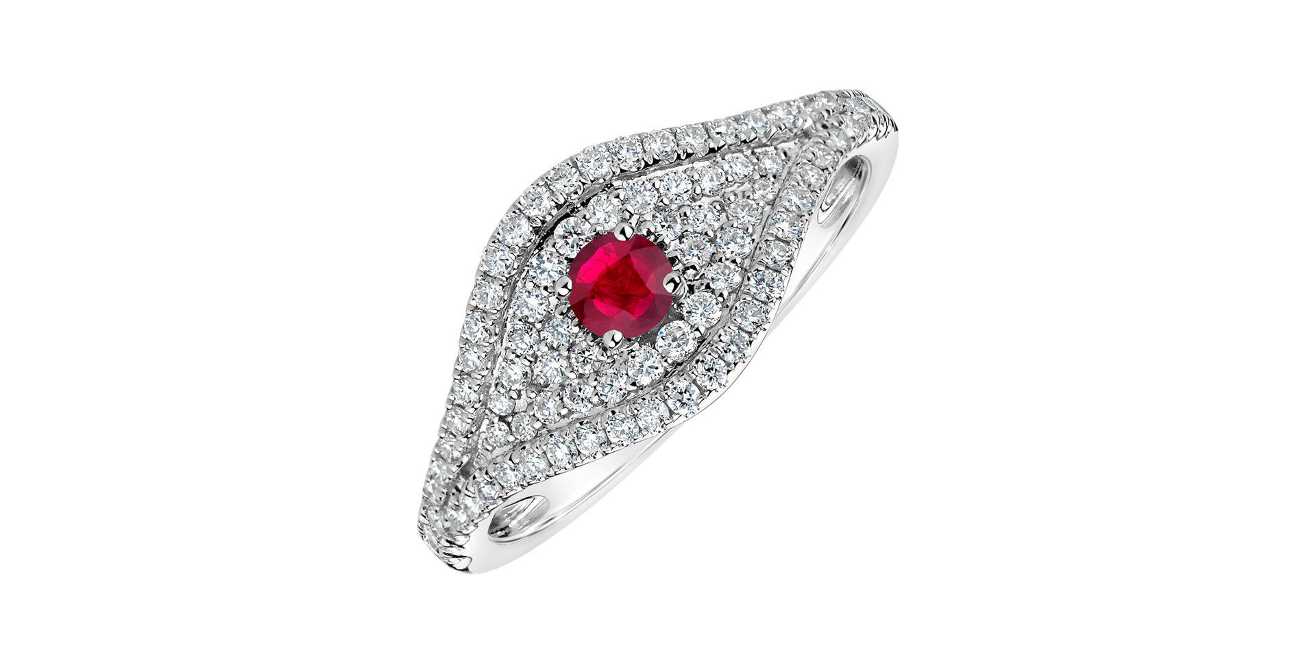 Diamond ring with Ruby Bright Vision
