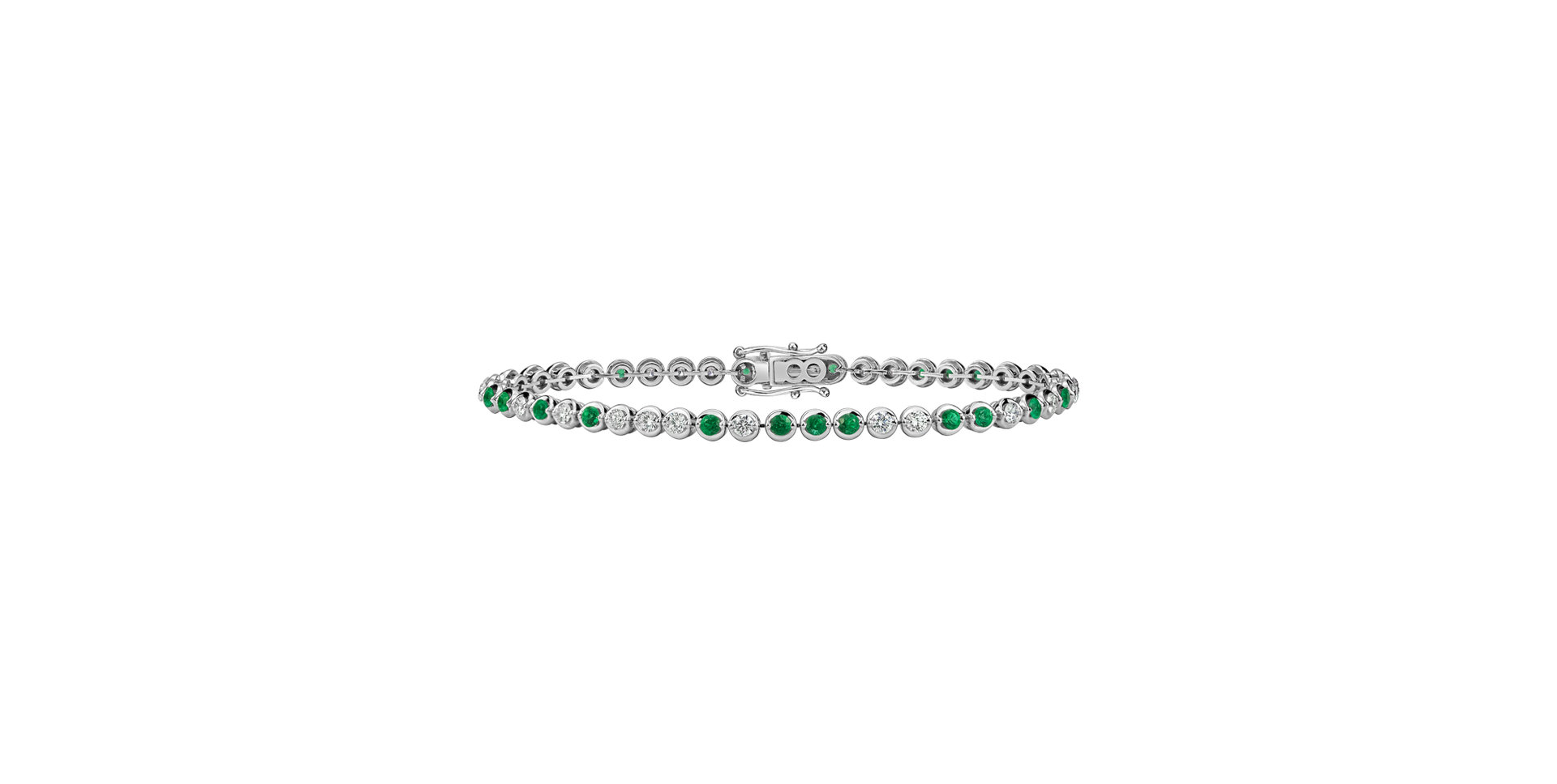 Diamond bracelet with Emerald Colleen