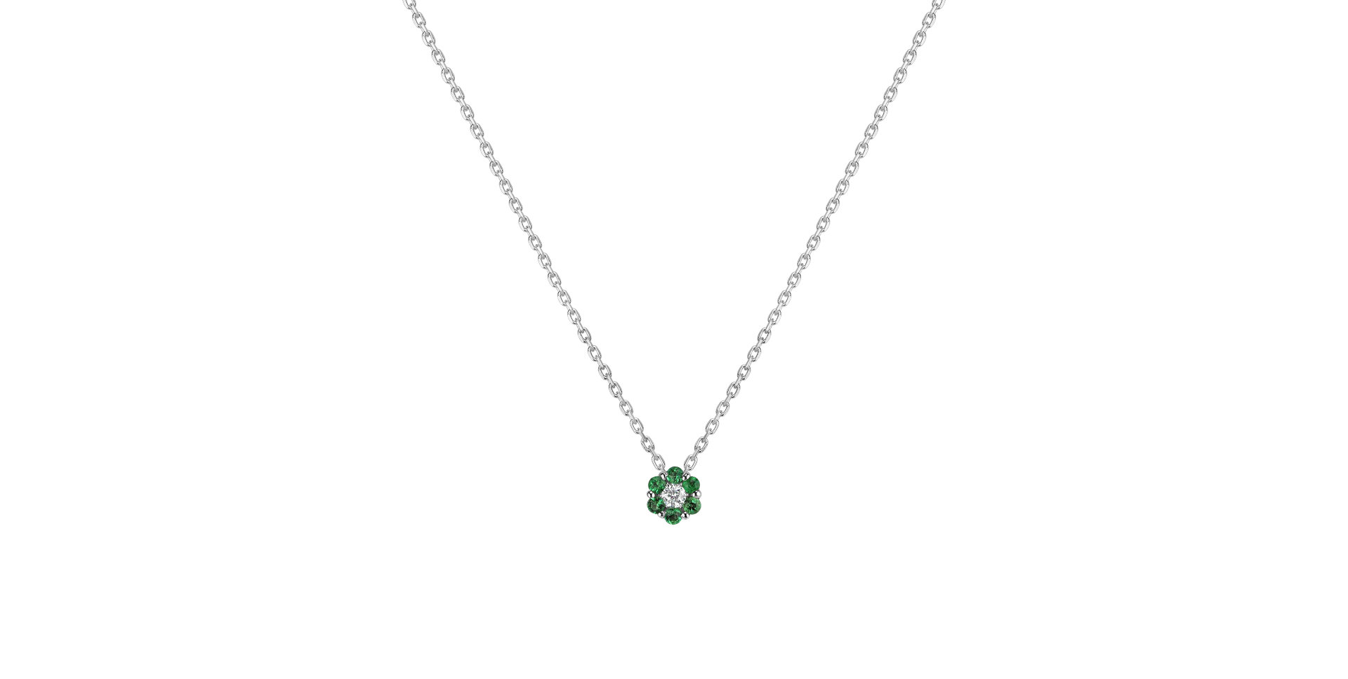 Diamond necklace with Emerald Shiny Constellation