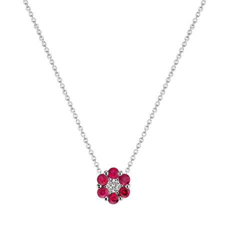 Diamond necklace with Ruby Shiny Constellation
