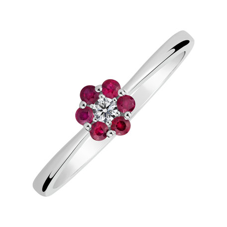 Diamond ring with Ruby Shiny Constellation