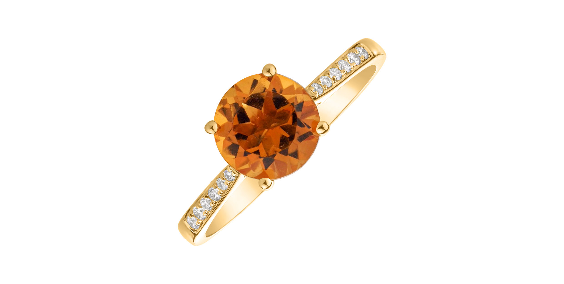 Diamond ring with Citrine Madeira Bonbon