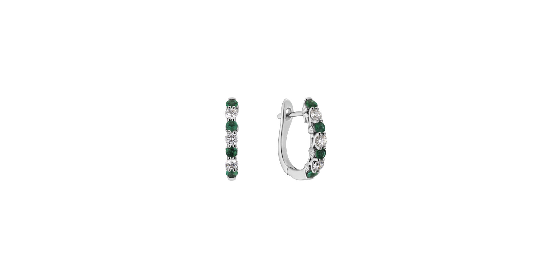 Diamond earrings with Emerald Gem Grace