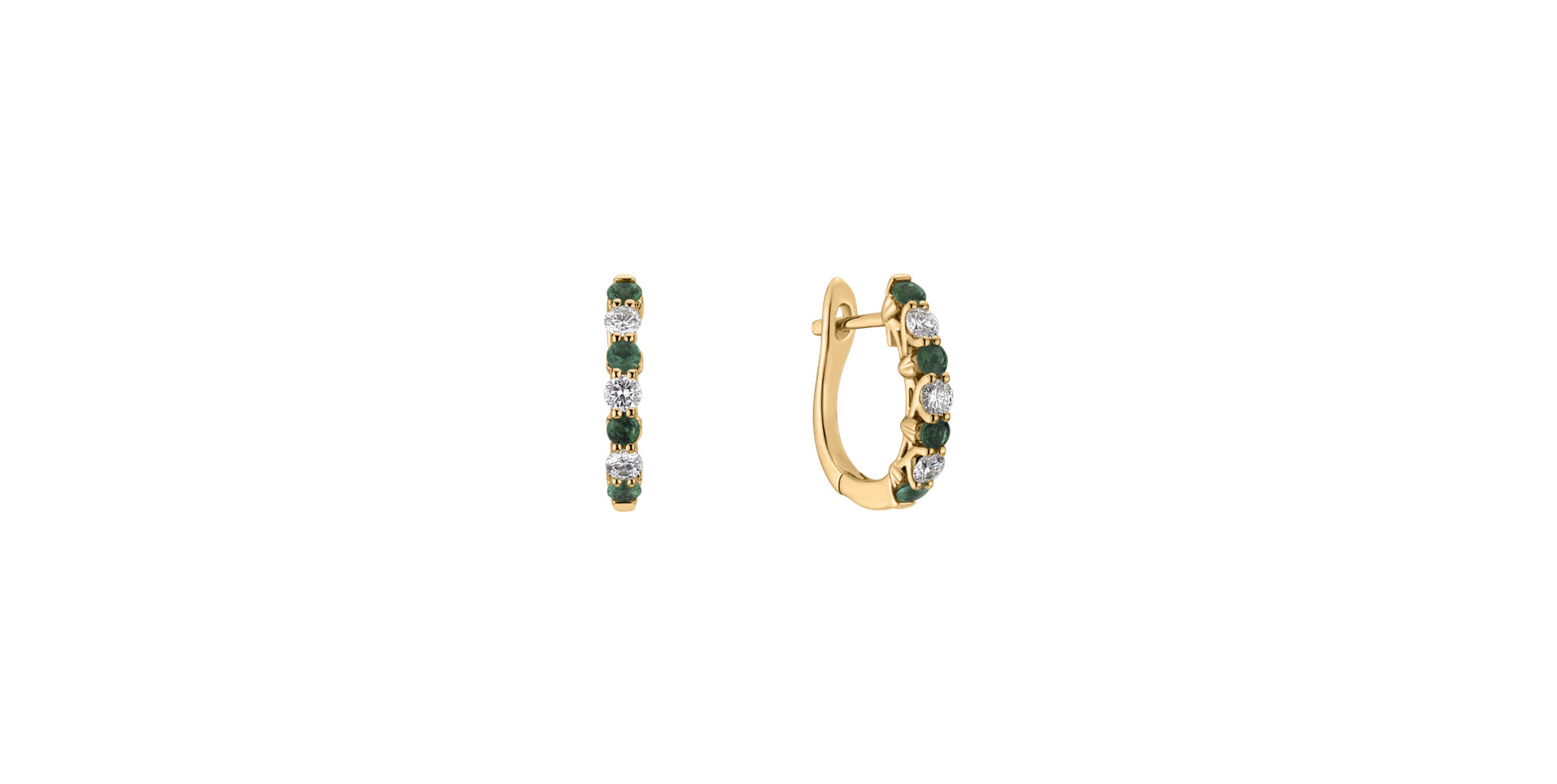 Diamond earrings with Emerald Gem Grace