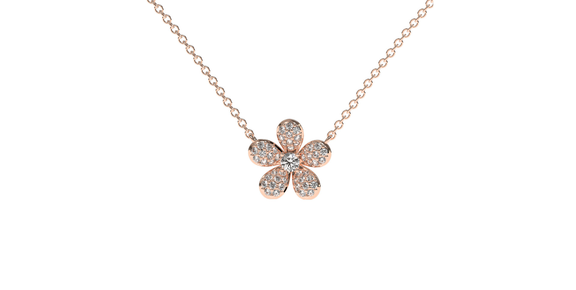 Diamond necklace Sparkling Flower