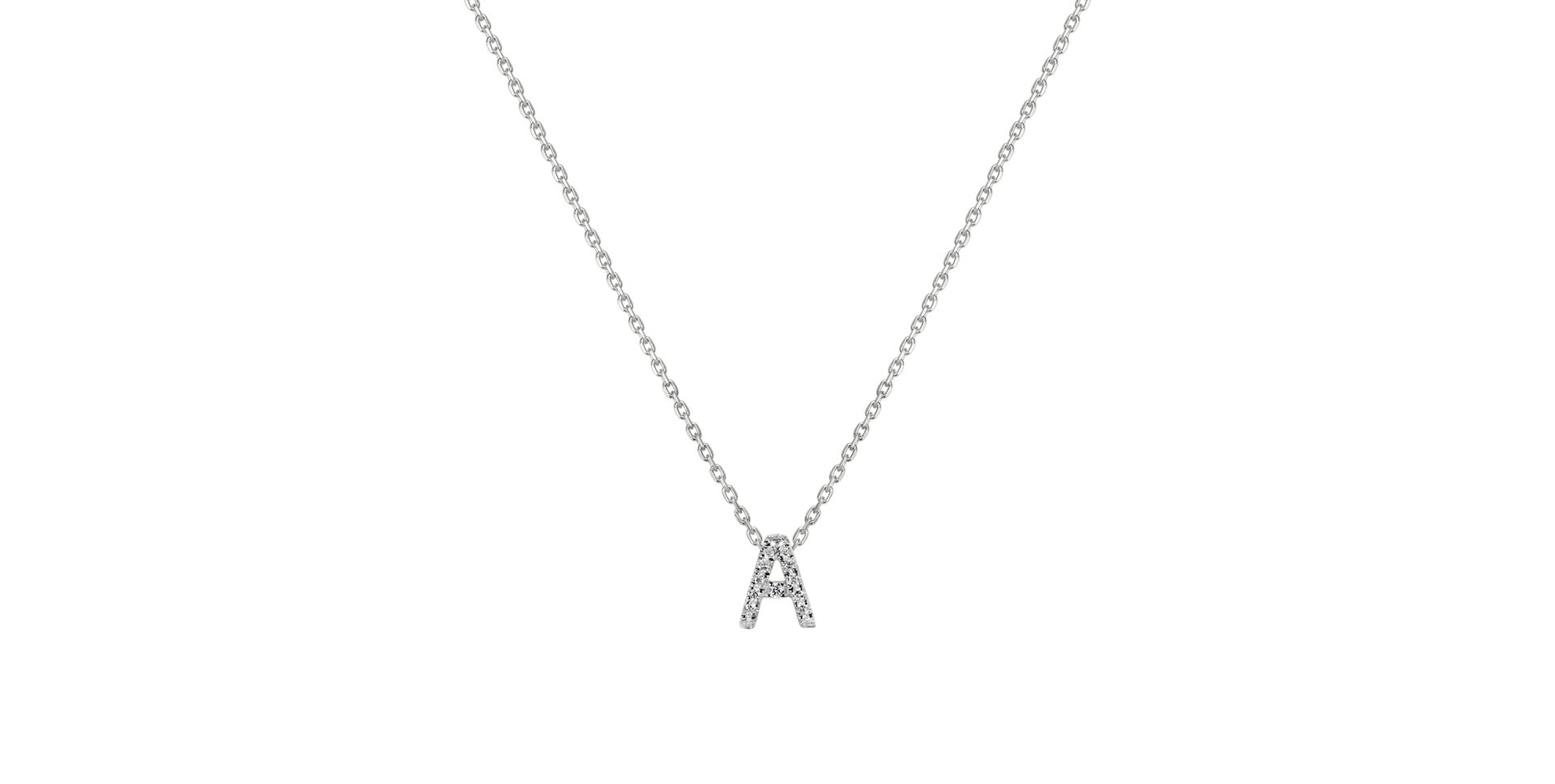 Diamond necklace Glittering Letter A