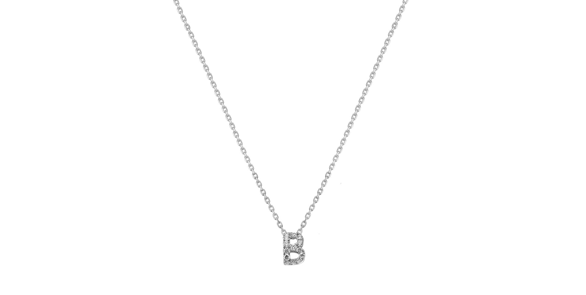 Diamond necklace Glittering Letter B